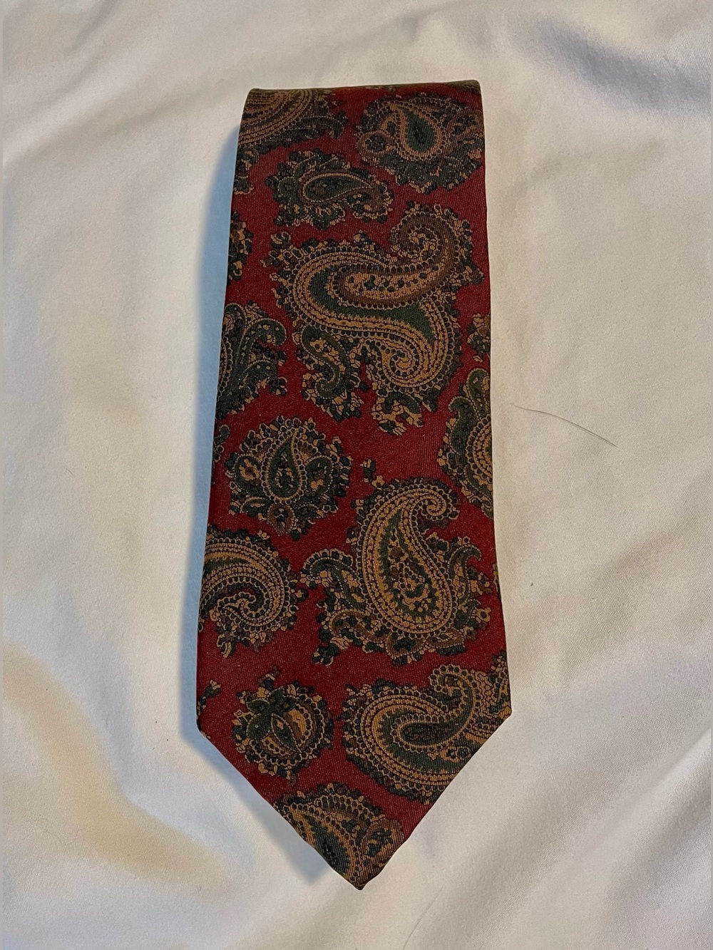 Vintage H. Freeman & Son~Philadelphia Tie - Maroon Paisley 100% Silk Handmade